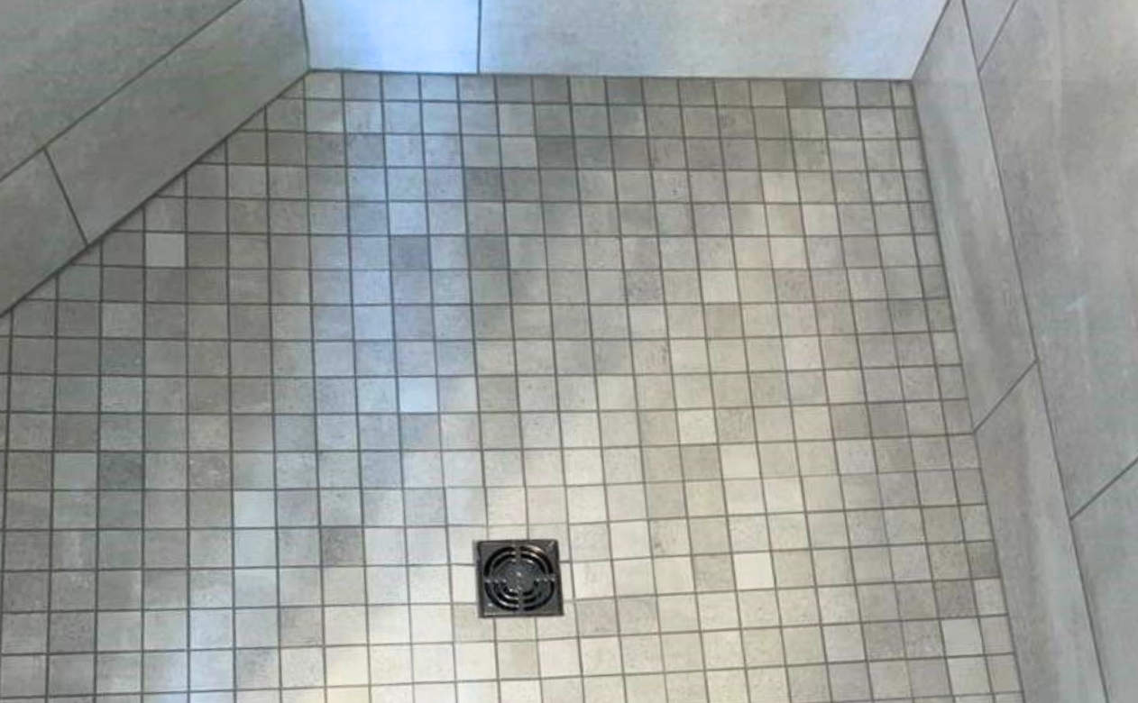 Tile on a shower floor from Wheat's Carpet One