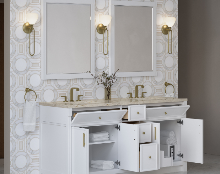 White James Martin Vanity with storage